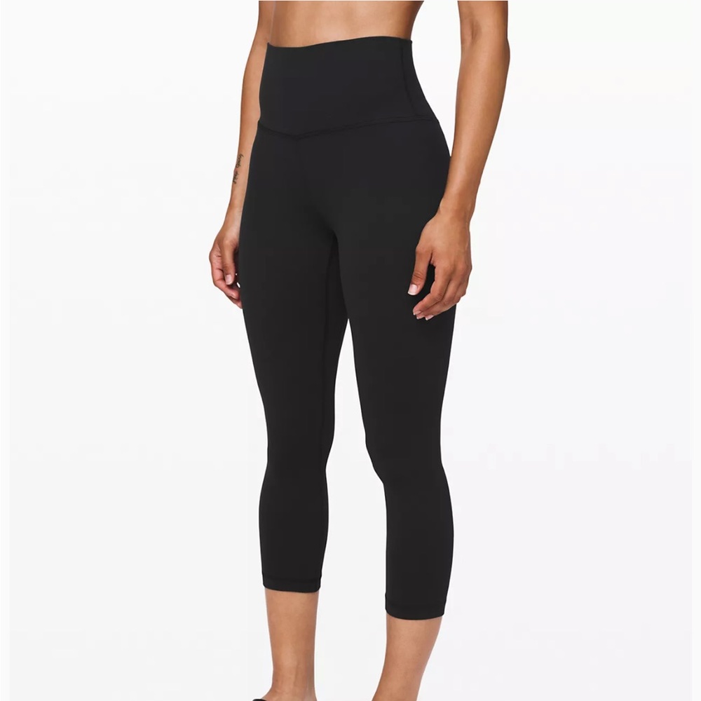 Lululemon black cropped yoga pants. Size 4. Excellent construction